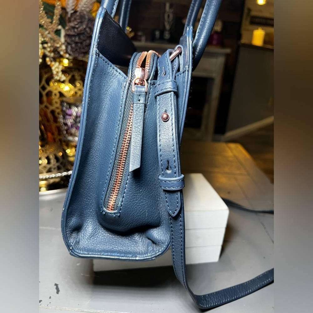 Radley London Navy Blue Leather Handbag - Picture 5 of 16